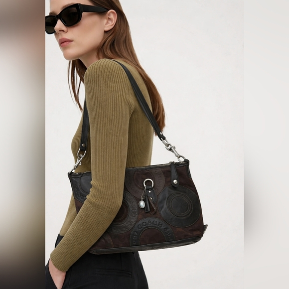 Coach Handbags - Stylish Black and Brown Women's Bag